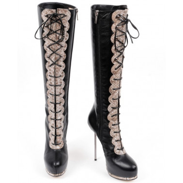 Sexy boots with sneak print metal heel 35-42 EU