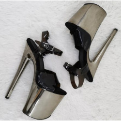 Sandały platforma srebrne "szklanki” gogo do tańca