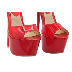 Extreme red sky high unisex Italian mules