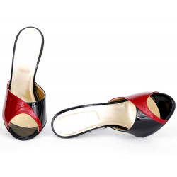 Schwarze rote unisex high heels schuhe