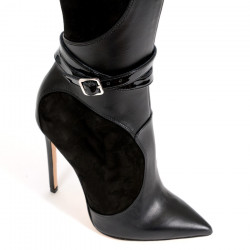Black fetish unisex high heeled boots 35-47 EU