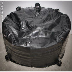 Leather pouf seat fetish BDSM "Black Throne"