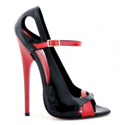 Black red fetish unisex heels sandals 35-46 EU