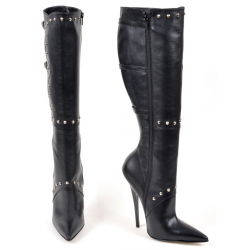 Italian leather boots with decorative pattern 35-47 EU