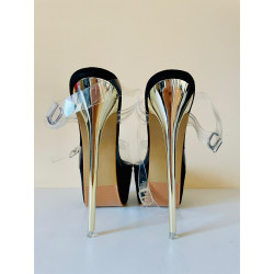 Fetish female sandals gold high heels 35-40 EU