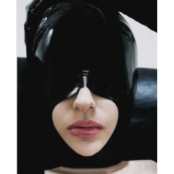 Lateksowa maska bez oczu same usta fetysz BDSM