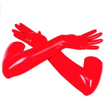 Lateks unisex rękawiczki długie z palcami fetysz BDSM