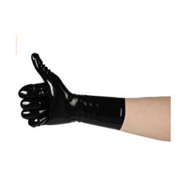Lateks unisex rękawiczki krótkie z palcami fetysz BDSM