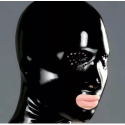 Maska lateksowa perforowane oczy fetysz BDSM
