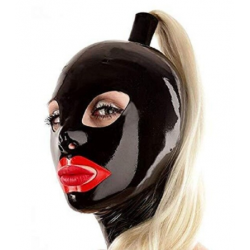 Maska lateksowa ponytail fetysz BDSM