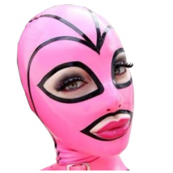 Maska lateksowa rózowa fetysz BDSM