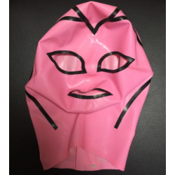 Fetisch Rosa Unisex Latexmaske mit Reißverschluss BDSM