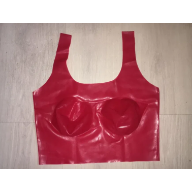 Lateks bluzka tank top profilowane piersi fetysz BDSM