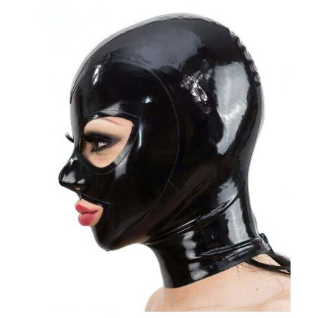 Latex unisex mask hood cat eyes fetish BDSM