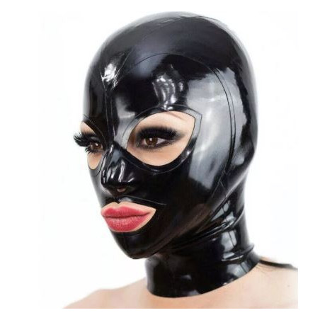 Fetisch Latexmaske mit Katzenaugen und Mundlöcher BDSM