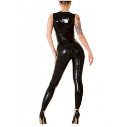 Latex unisex sleeveless catsuit jumpsuit fetish BDSM