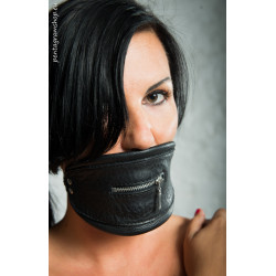 Maska skóra BDSM zamek usta "Fear"