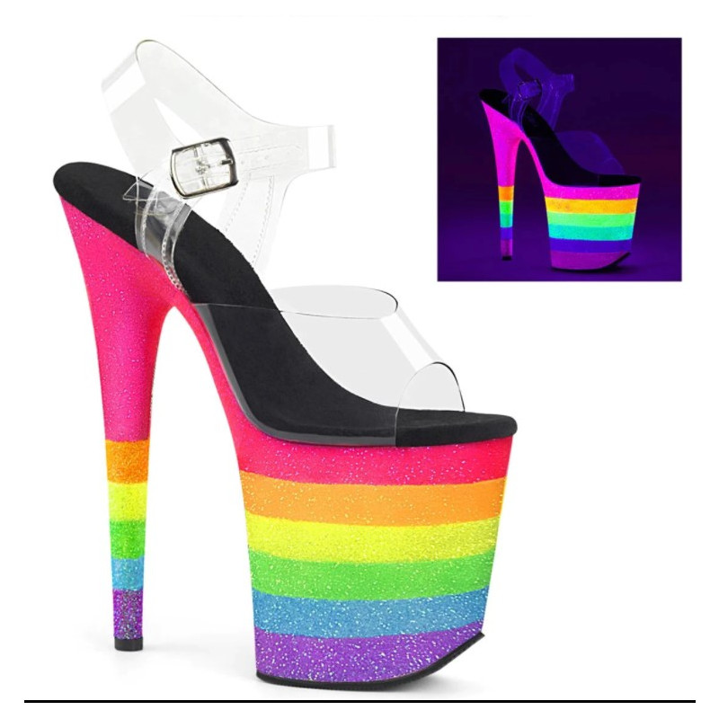 Rainbow UV professional gogo pole dance heels 35-46 EU