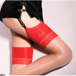 Nylon vintage red nude RHT stockings with logo hosiery