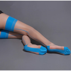 Nylon vintage Fully Fashioned contrast seam stockings electric blue