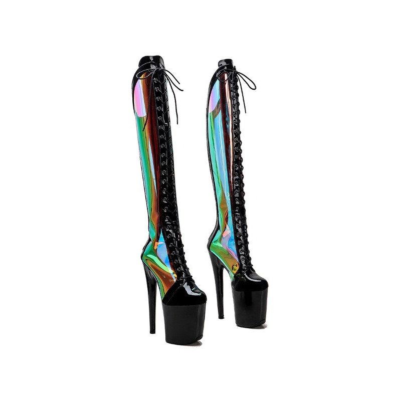 Holographic Pole dance gogo 20 cm boots Crossdress 35-45 EU