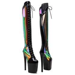 Holographic Pole dance gogo 20 cm boots Crossdress 35-45 EU