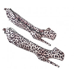 Kozaki jasny Leopard Gogo Pole Dance Crossdress 20 cm 35-45 EU