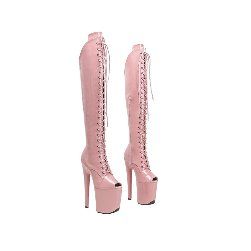 Pink Pole dance gogo 20 cm boots heels Crossdress 35-45 EU
