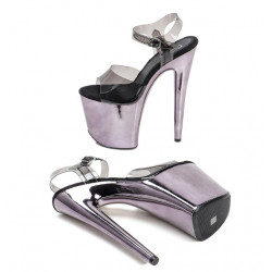Metallic violet Pole dance gogo 20 cm sandals Crossdress 35-45 EU