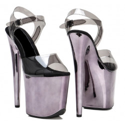 Metallic violet Pole dance gogo 20 cm sandals Crossdress 35-45 EU