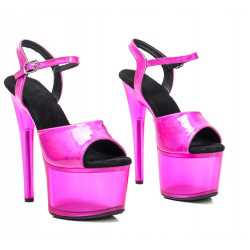 Różowe sandały szpilki Gogo Pole Dance Crossdress 17 cm 35-45 EU