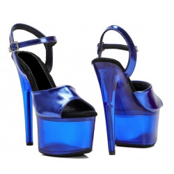 Metallic blue Pole dance gogo 17 cm sandals 35-41 EU