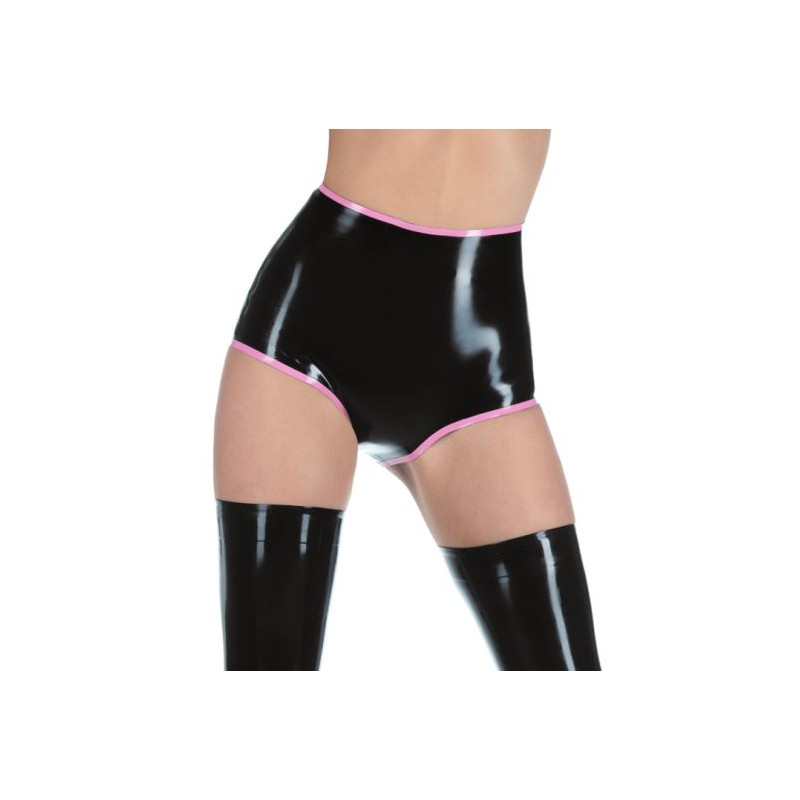 Latex-Shorts mit rosa Details fetisch BDSM