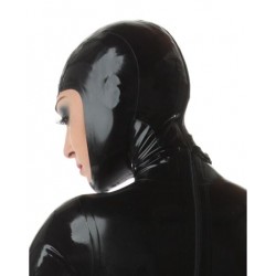 Maska lateks otwarta twarz zamek fetysz BDSM