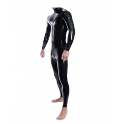 Latex catsuit classic cut with side shoulder zippers fetish BDSM