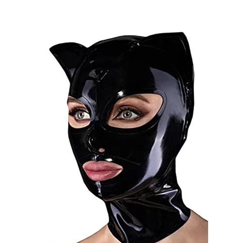 Lateksowa maska "kot" unisex fetysz BDSM