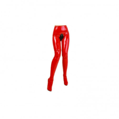 Latex unisex leggings trousers with open crotch fetish BDSM