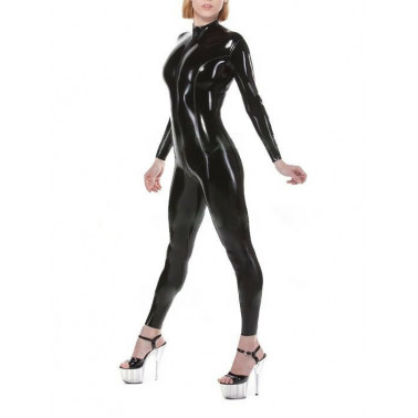 Latex catsuit with front zipper classic cut fetish BDSM