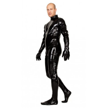 Latex catsuit with gloves and feet fetish BDSM