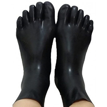 Latex unisex short socks with individual toes fetish BDSM