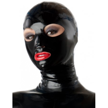 Latex mask hood open eyes and mouth fetish BDSM