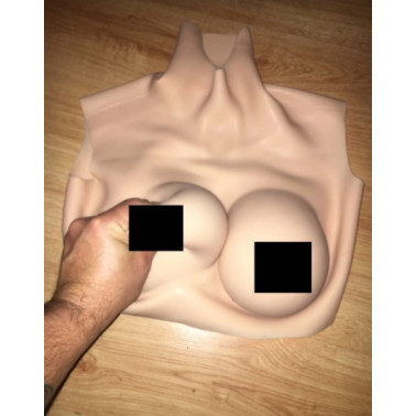 Foam latex silicone Drag Queen artificial chest bust top fetish