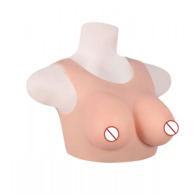 Latex rubber silicone Drag Queen artificial chest bust top BDSM