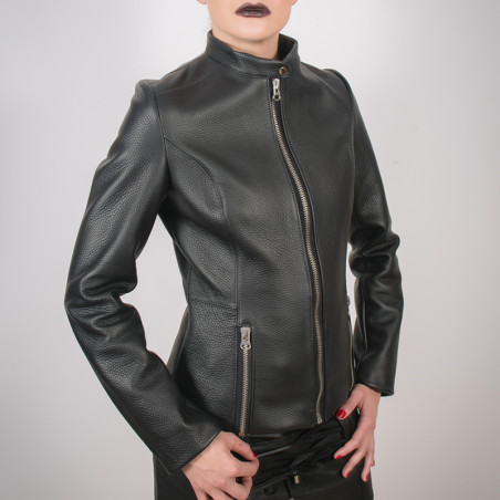 Leather jacket with "Coffin" pattern
