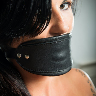 Leather BDSM profile mouth mask "Silience"