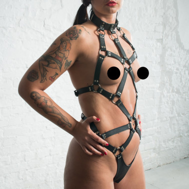 Skórzana uprząż damska BDSM "Fetish net"