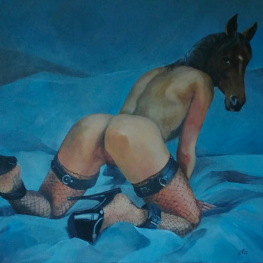 Foot fetish acrylic paint on canvas "Baby horse"